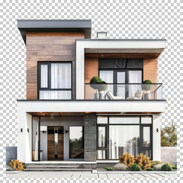 Modern house isolated on transparent background