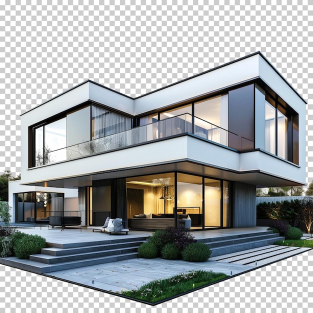 Modern house isolated on transparent background