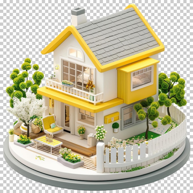 Modern house isolated on transparent background