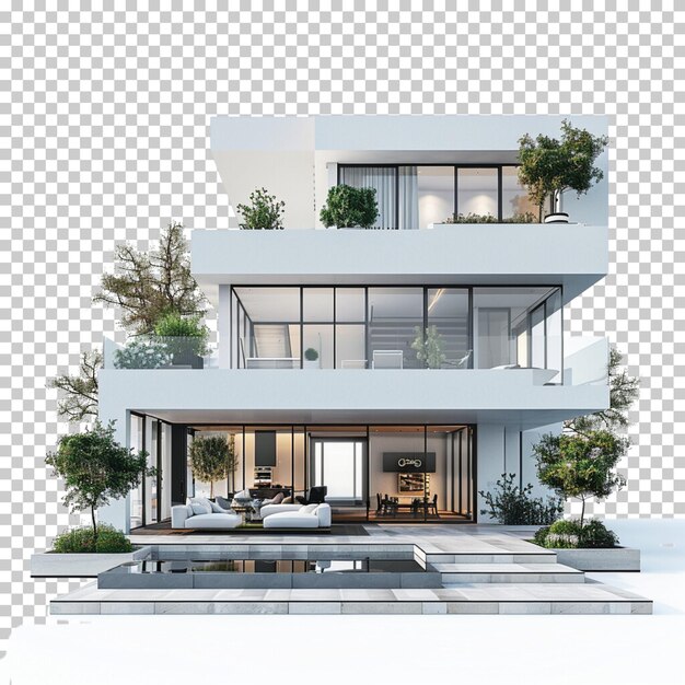 Modern house isolated on transparent background