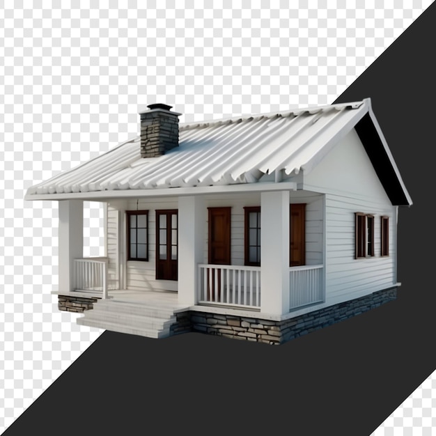 PSD modern house isolated on transparent background