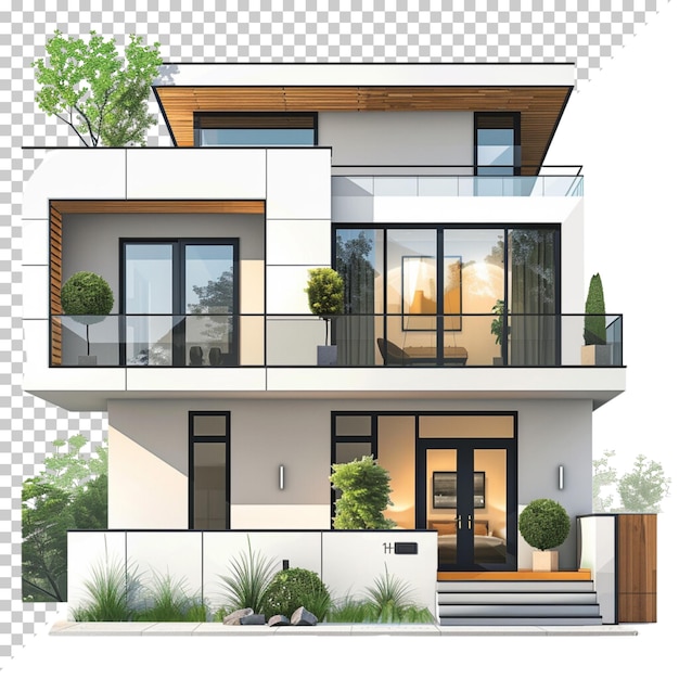 Modern house isolated on transparent background