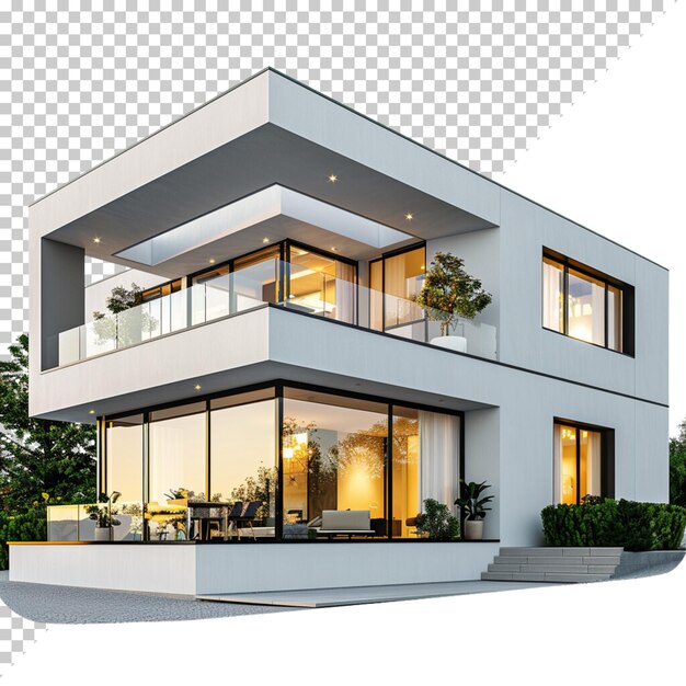 Modern house isolated on transparent background