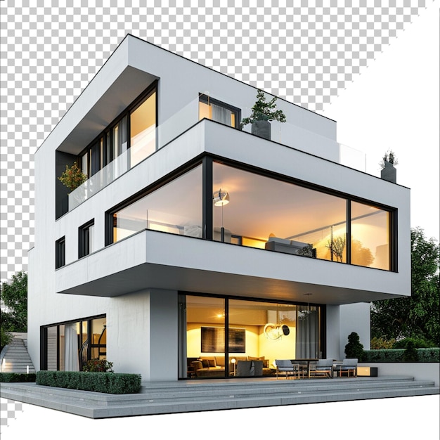 Modern house isolated on transparent background