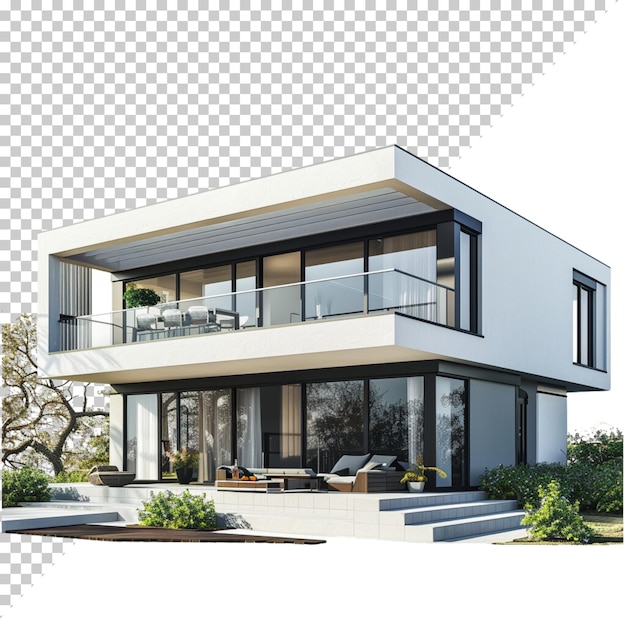 Modern house isolated on transparent background