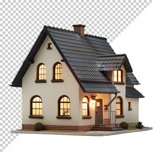 Modern house isolated on transparent background