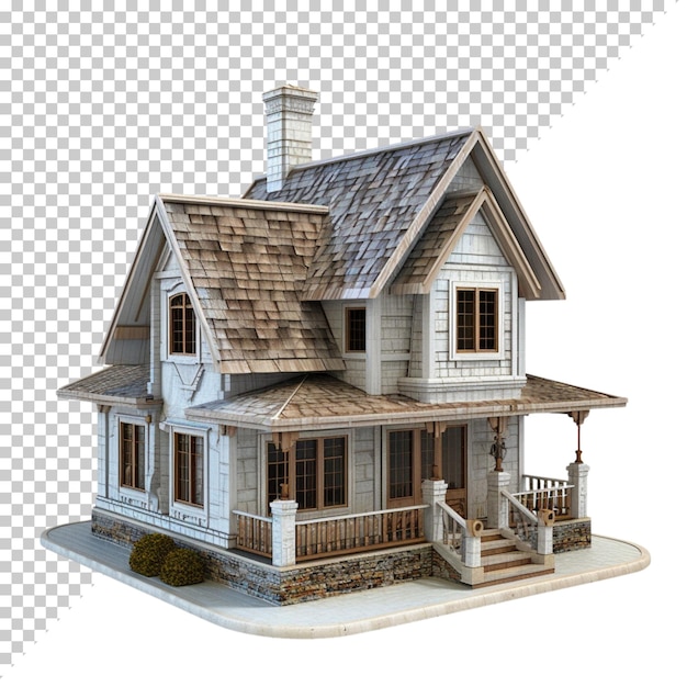 Modern house isolated on transparent background