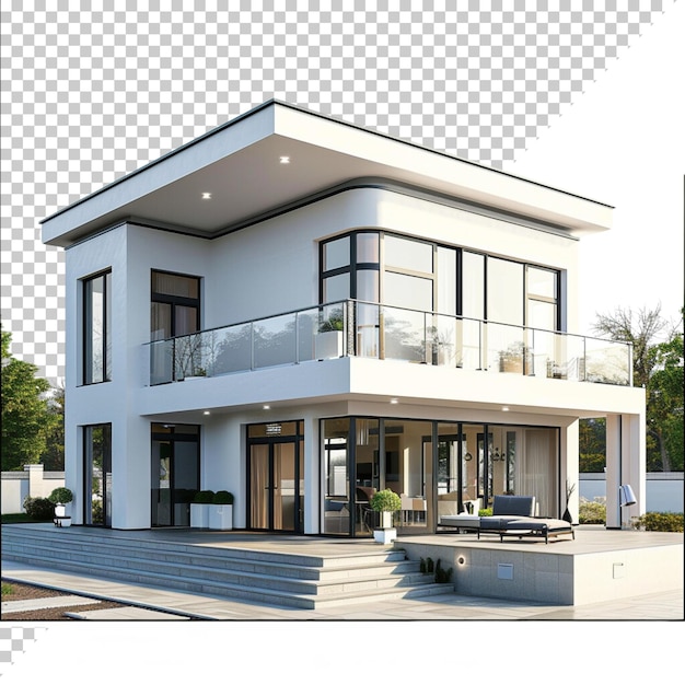 Modern house isolated on transparent background