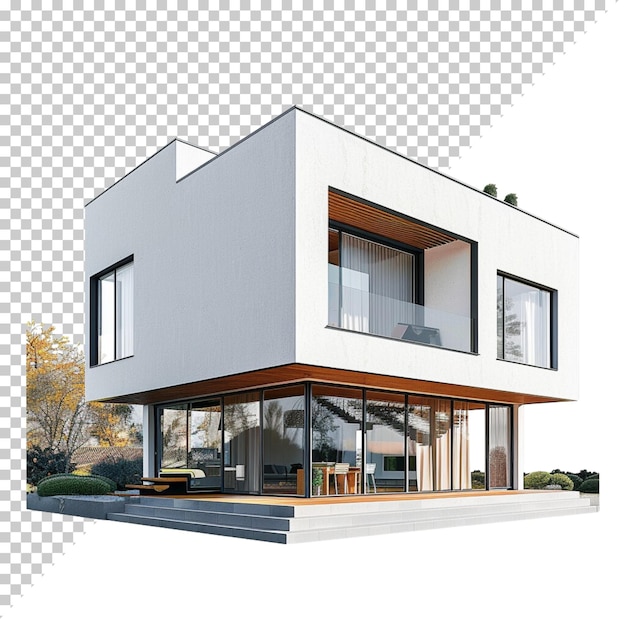 Modern house isolated on transparent background