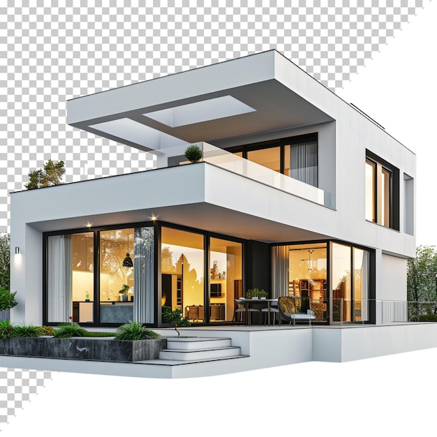 Modern house isolated on transparent background