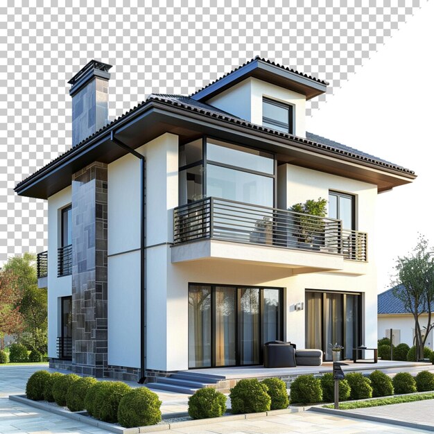 Modern house isolated on transparent background