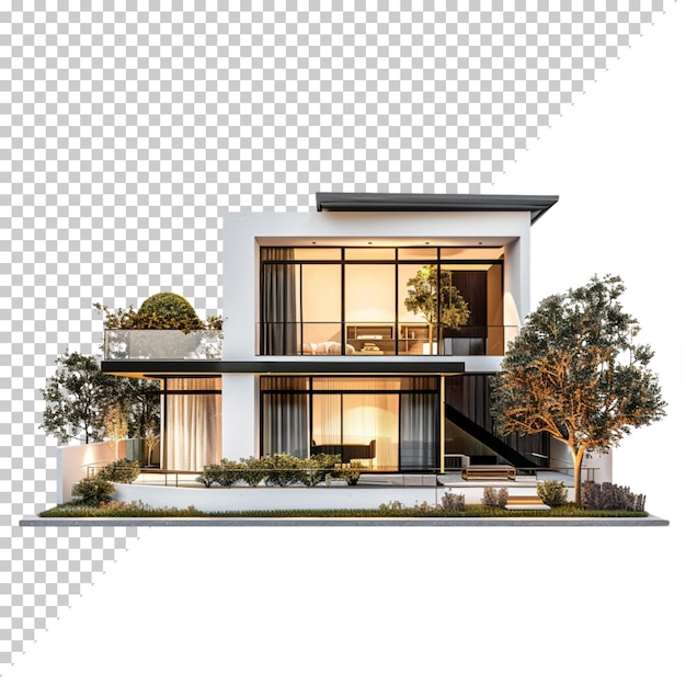 Modern house isolated on transparent background