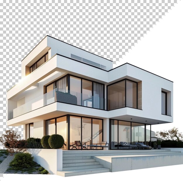 Modern house isolated on transparent background