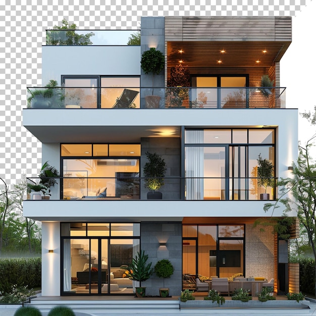 Modern house isolated on transparent background