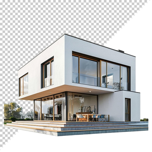 Modern house isolated on transparent background