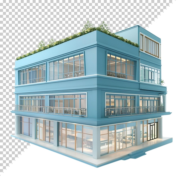 Modern house isolated on transparent background