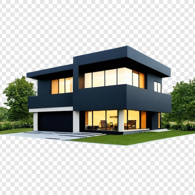 Modern house isolated on transparent background