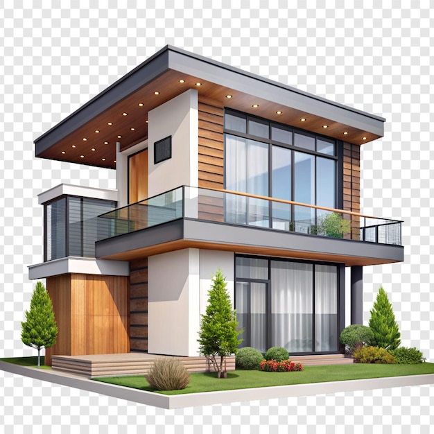 Modern house isolated on transparent background