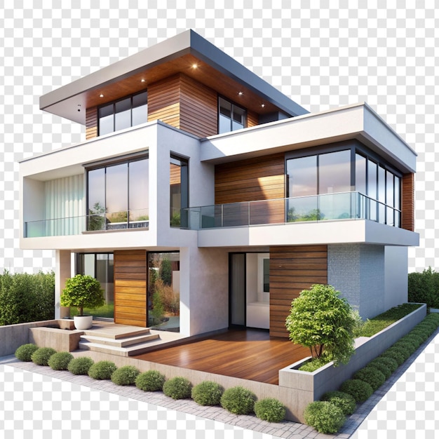 Modern house isolated on transparent background