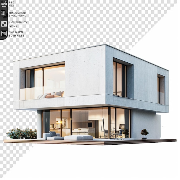 Modern house isolated on transparent background