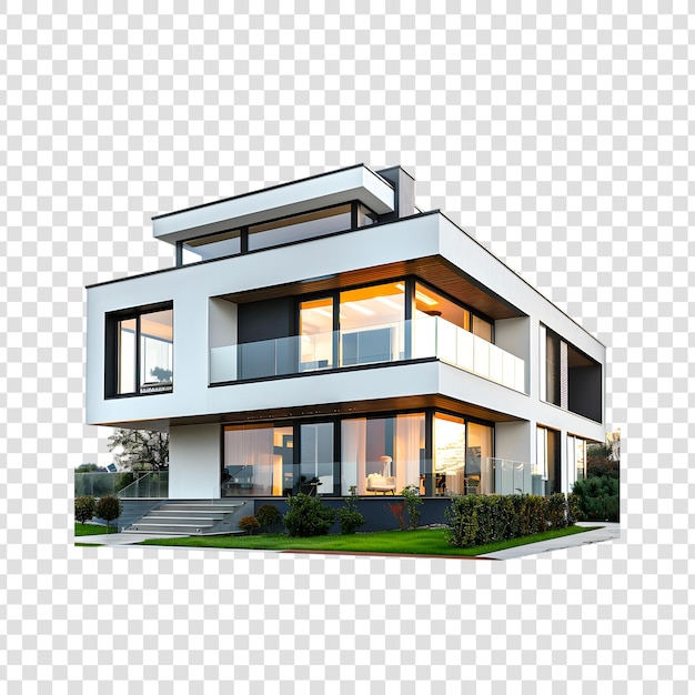 Modern house isolated on transparent background