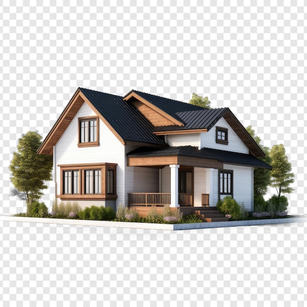 Modern house on transparency background PSD