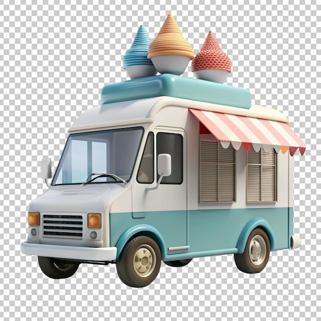 PSD modern ice cream truck with cute style