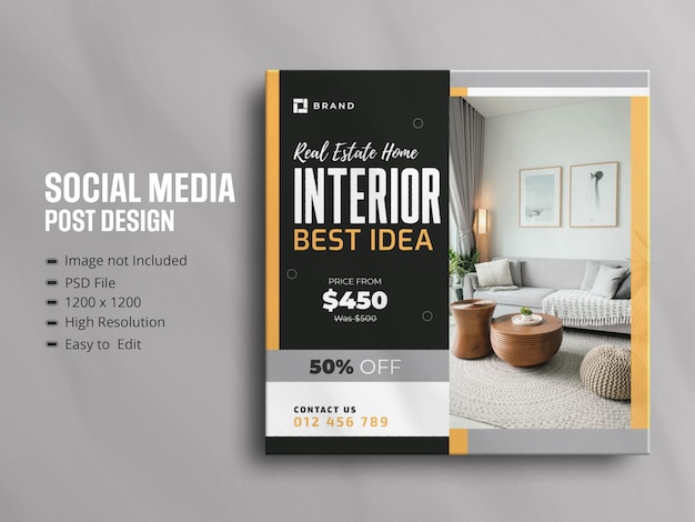 Modern interior furniture instagram story and social media post