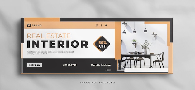 Modern Interior home for sale real estate facebook cover banner