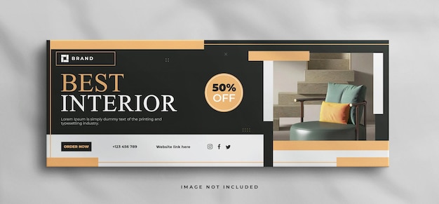 Modern Interior home for sale real estate facebook cover template