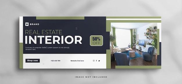 Modern Interior home for sale real estate facebook cover template