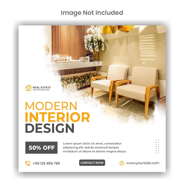 Modern interior sale social media or instagram post design