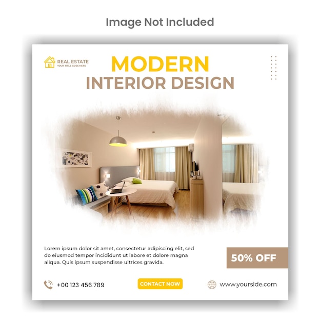 Modern interior sale social media or instagram post design