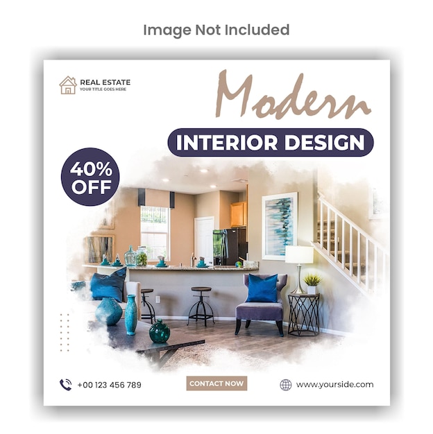 PSD modern interior sale social media or instagram post design