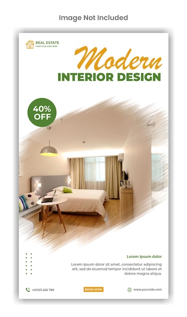 Modern interior sale social media instagram story template design