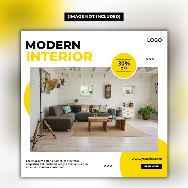 Modern interior social media post template