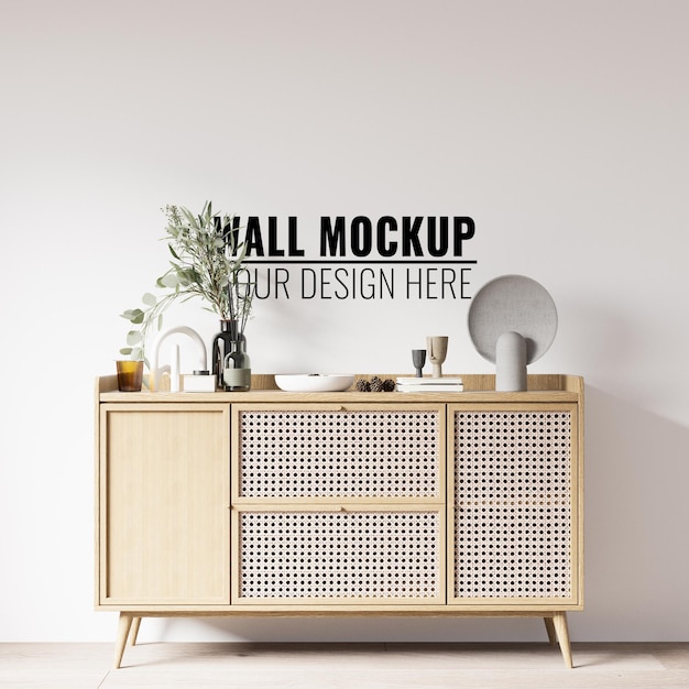 Modern Interior Wall Mockup  3d Illustration 3d Render