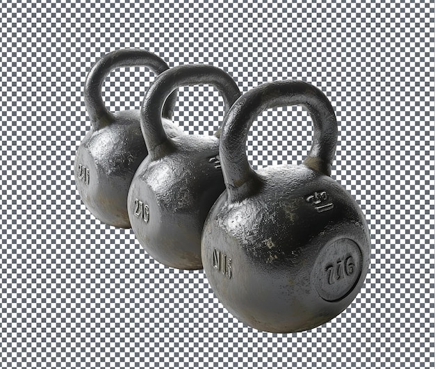 PSD modern kettlebell set isolated on transparent background