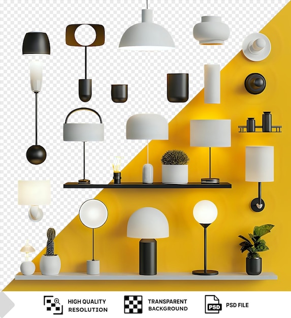 PSD modern lamp set 3d model interior design