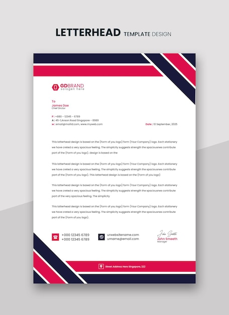 Modern letterhead template design 