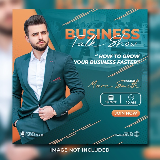 Modern live webinar flyer social media post template banner