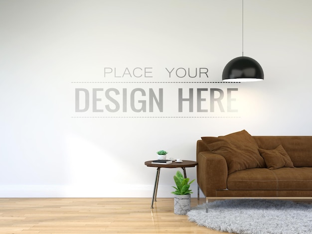 Modern living room interior Wall Mockup