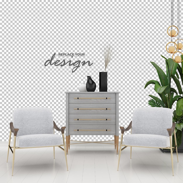 Modern living room and sofa decoration mockup