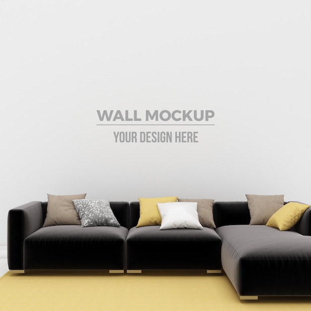 modern living room and sofa decoration mockup