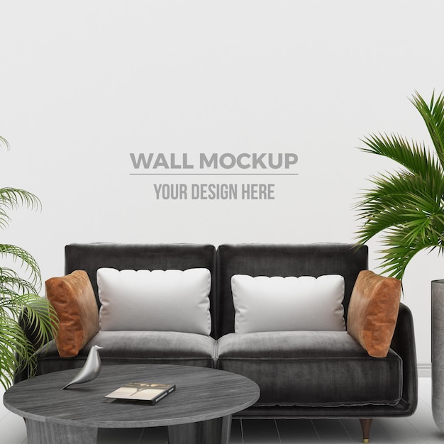 modern living room and sofa decoration mockup