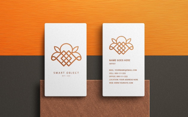 Modern logo mockup on white business card