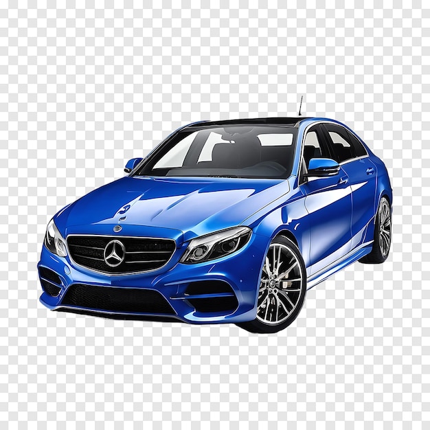 PSD modern luxurious blue car isolated on a transparent background generative ai