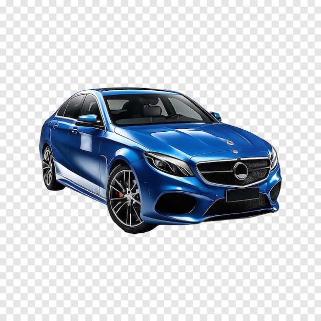 PSD modern luxurious blue car isolated on a transparent background generative ai