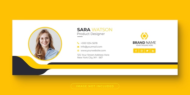 Modern and minimal email signature or email footer and personal facebook cover template