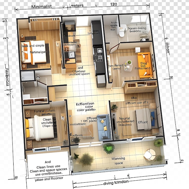 PSD modern minimalist home 120m with 3 bedrooms